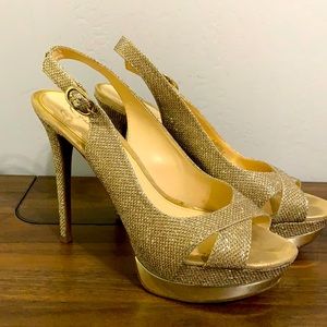 Jessica Simpson Gold Heels Size 8.5 Y2K